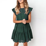 Hollow Out Ruched A-Line mini dress