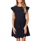 Hollow Out Ruched A-Line mini dress